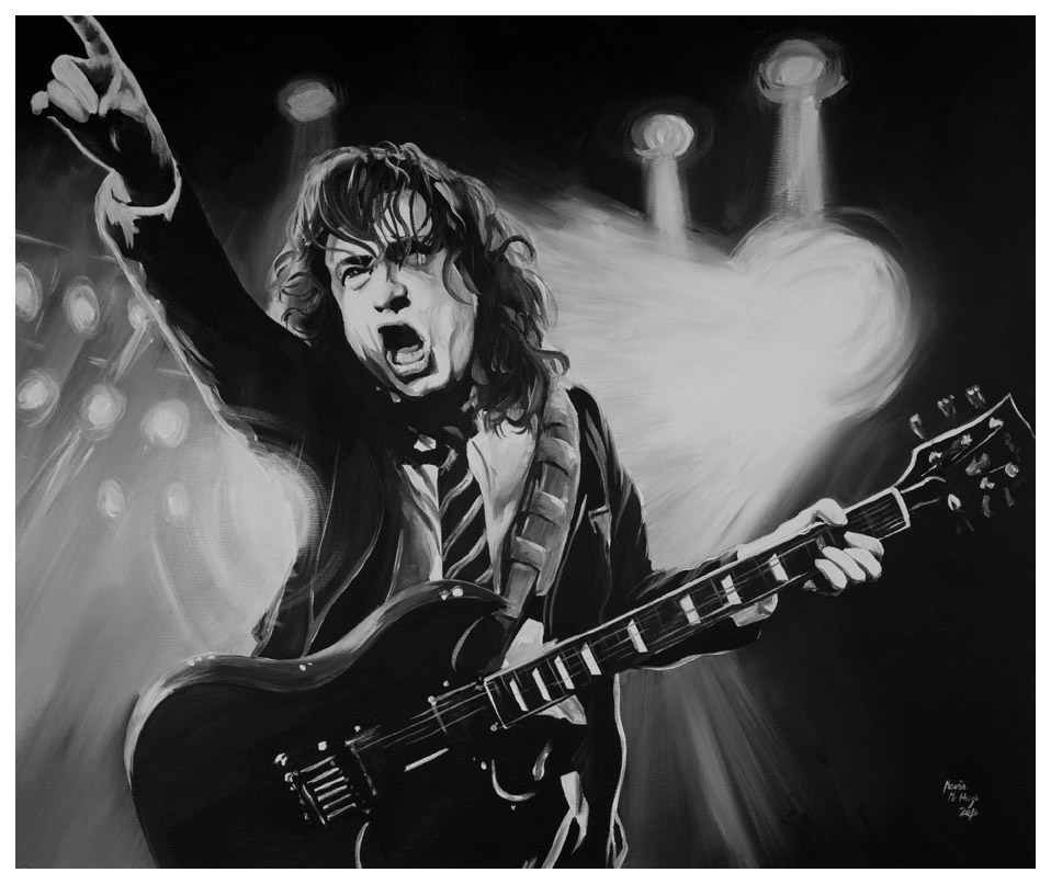 Angus Young Portrait by Kevin McHugh Art