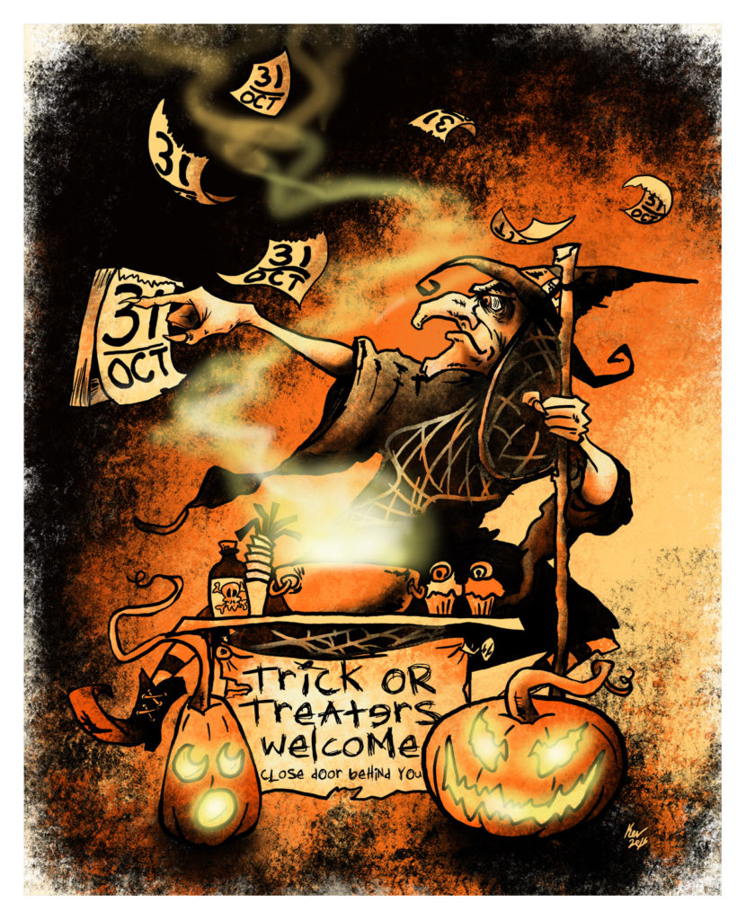 Everyday Is Hallowe'en Giclée Print - Halloween Witch Art by Kevin McHugh Art