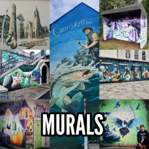 Collage of Mural Art by Fermanagh artist Kevin McHugh