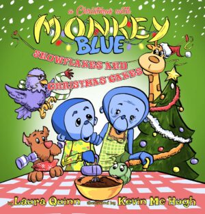 Front Cover of A Christmas with Monkey Blue - children's book illustrated by Kevin McHugh