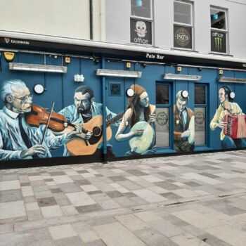 Ceili Musicians Mural on Pat's Bar, The Diamond, Enniskillen by Kevin McHugh